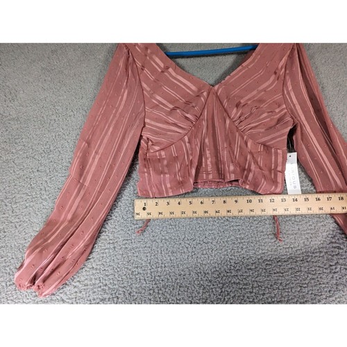 Blusa corta Kirious Los Angeles para mujer rosa talla M con textura MEDIANA NUEVA CON ETIQUETAS - Imagen 5 de 5