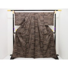 Authentic Tsumugi silk kimono Oshima Tsumugi 9-mark weave, size 3L width ...