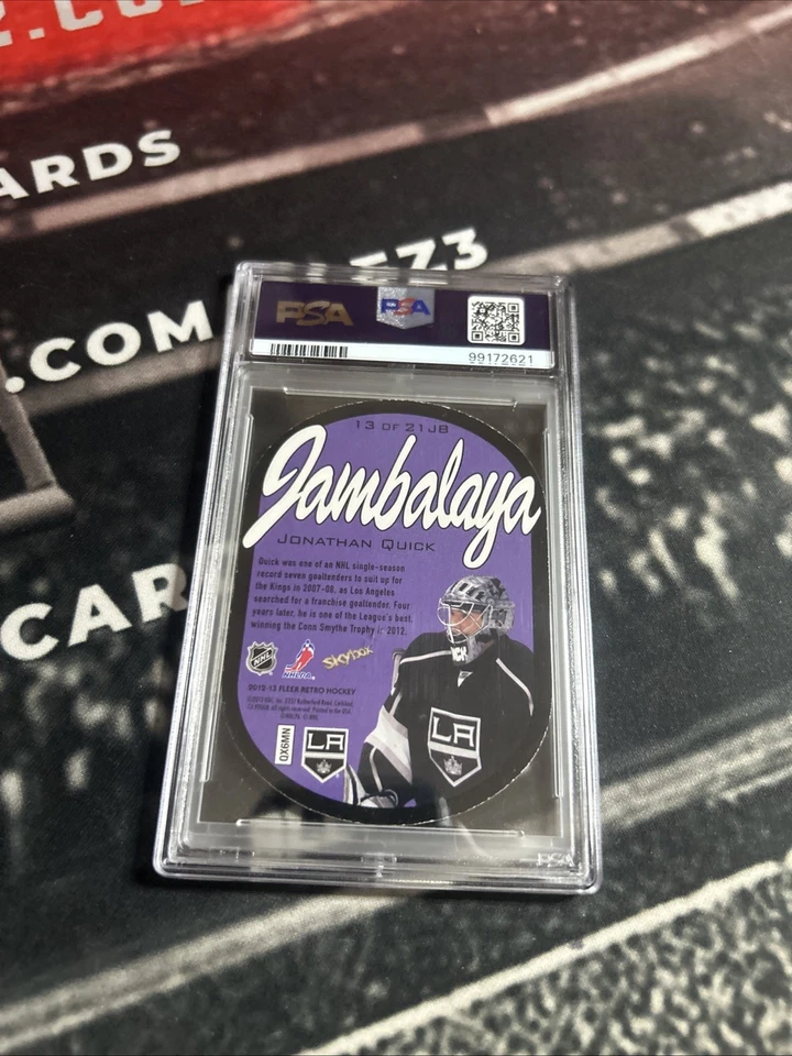 Jonathan Quick 2012-13 FLEER SHOWCASE 🔥JAMBALAYA🔥 #13 de 21 ~REYES~ PSA 6 Foto 4 de 4