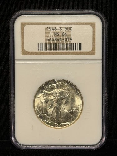 NGC MS 63 1946-S Walking Liberty Half Dollar 50C Coin - 019