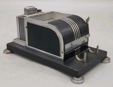 Ronson Chrome Black Enamel Touch Tip Lighter & Cigarette Dispenser