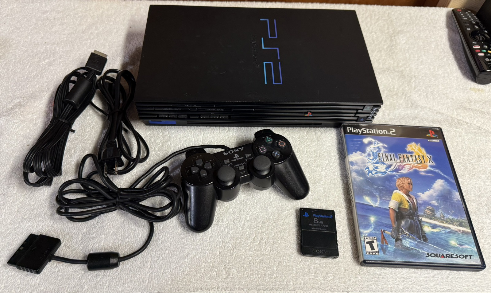 Sony Playstation 2 Console Bundle Final Fantasy X Memory Card Controller Cleaned
