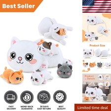 Adorable Cat Stuffed Animal Gift: Mommy Cat and 4 Kittens for Kids 0-8