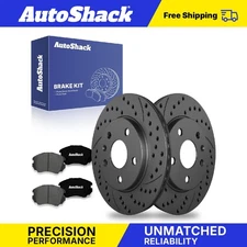 Front Drilled Slotted Brake Rotors Premium Ceramic Pads for Chevy Malibu