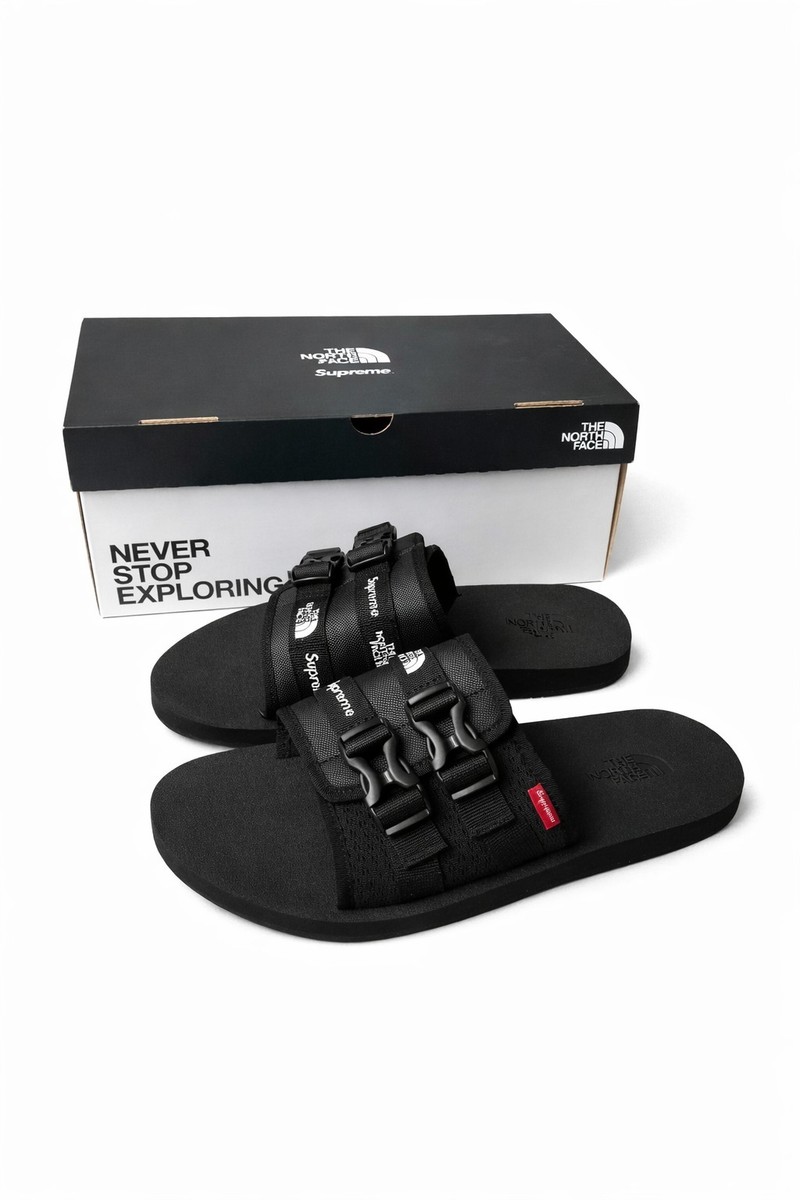 SS22 Supreme The North Face Trekking Sandal Slides Black Size UK 8