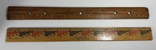 Two Vintage Rulers, 1 Eye Saver & 1 Wescott Standard 12" Wooden, USA, GUC