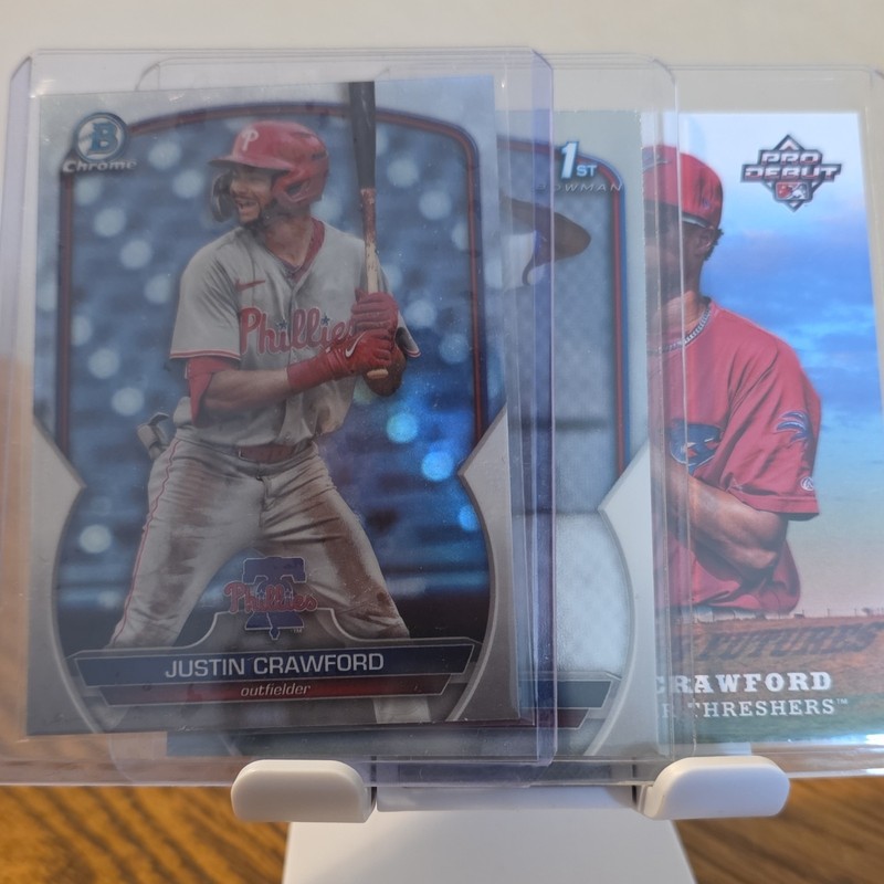 Topps MLB Card Lot Justin Crawford Phillies Threshers Bowman Chrome 3 Cards