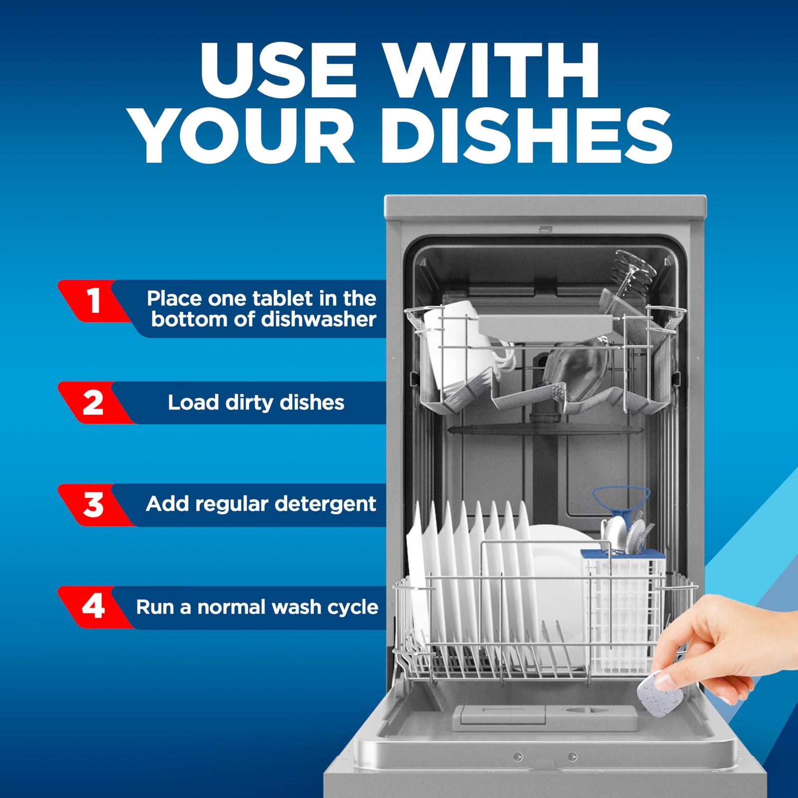 Finish Dishwasher Cleaner Tablets, Deep Cleans Hidden Grease  Grime, Fights