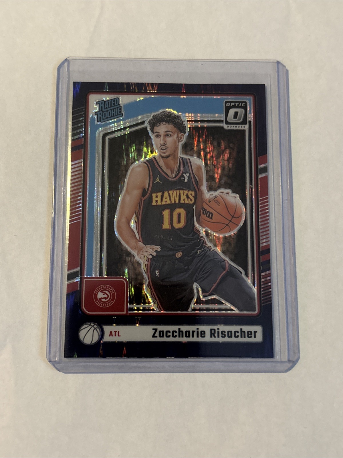 2024-25 Panini Donruss Optic - Rated Rookie Zaccharie Risacher #268 Purple Shock