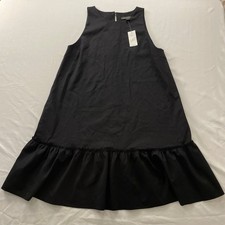 Banana Republic Black Ruffle Hem Shift Dress Sleeveless Flounce 10