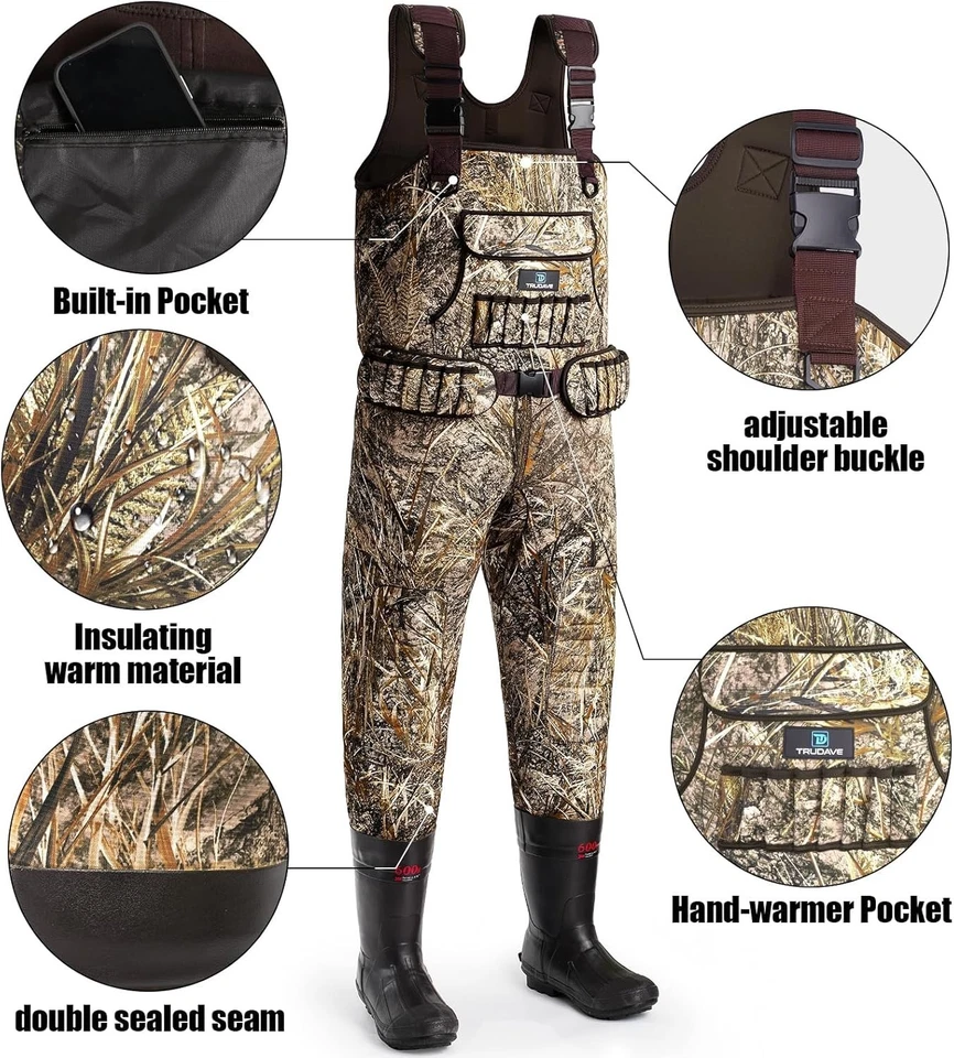 Trudave 4.5mm Neoprene Hunting Chest Waders with 600G Insulated Boots - Image 2 of 4