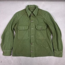 US Army Field Shirt Mens Small Green Wool M 1951 Korean War Era Cross Yoke Faded