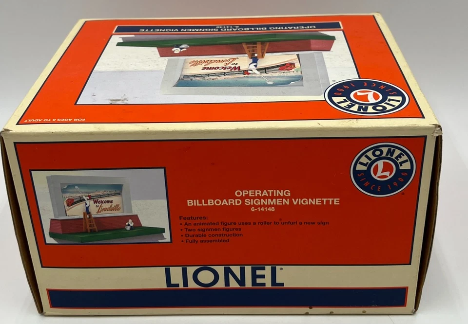 Lionel 6-14148 Operating Billboard Signmen Vignette O Gauge Accessory NIB New - Image 4 of 4