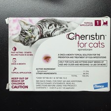 New Cheristin Flea Treatment Prevention for Cats Fast acting 1 Application READ