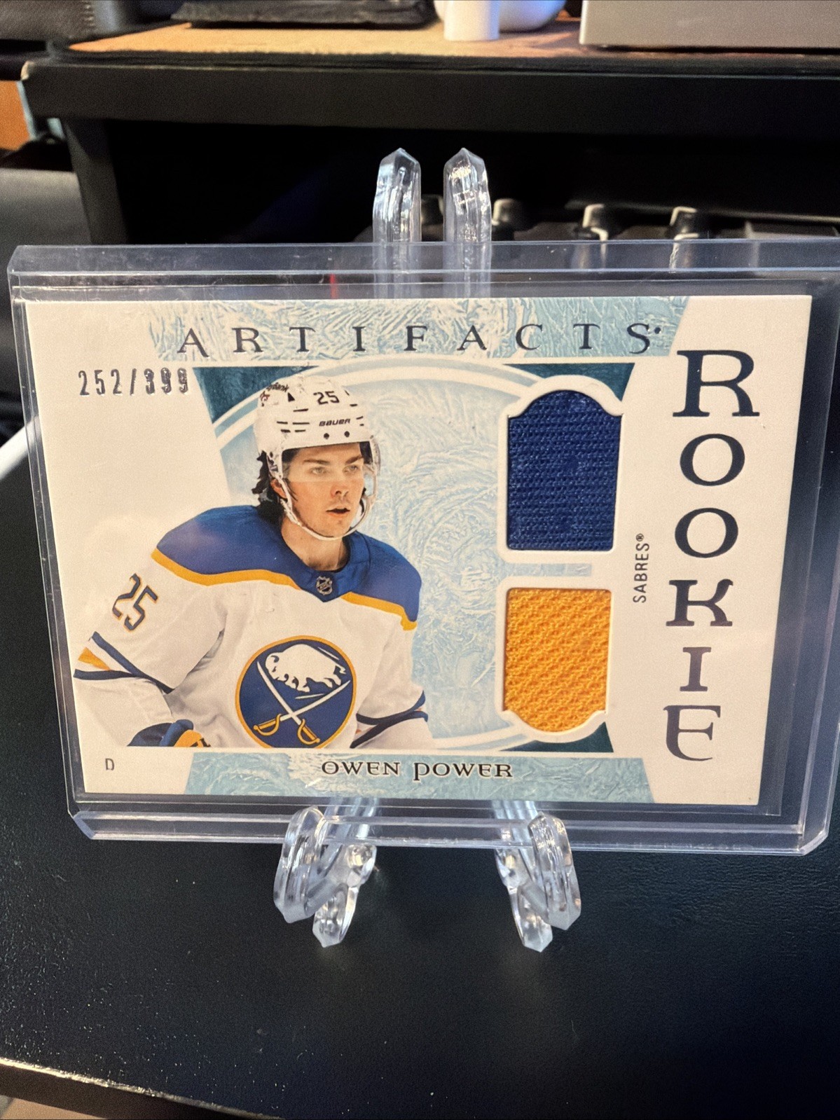 2022-2023 Artifacts Owen Power Dual Jersey Rookie 252/399