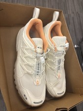 Salomon White Orange Athletic Sneakers Drawstring Mesh Lightweight Low Top