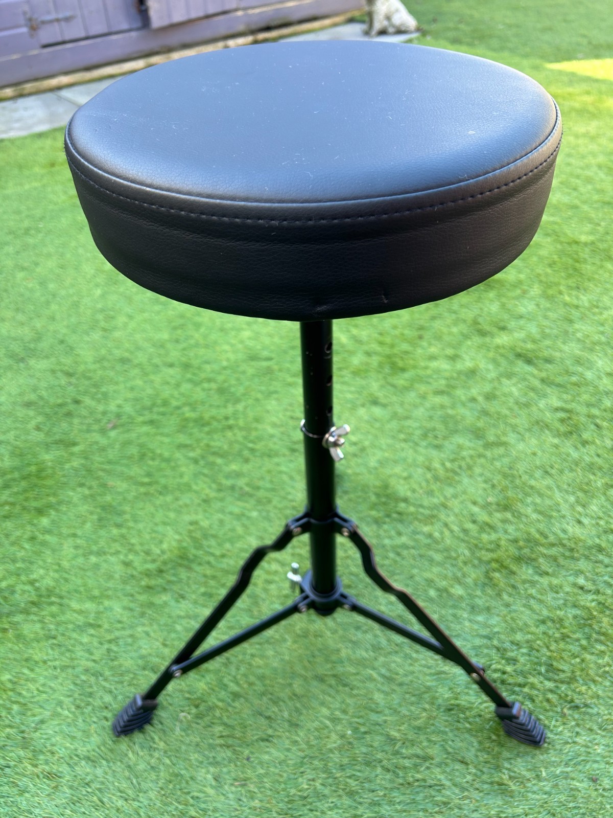 Gear4music Drum Stool | Adjustable height | Padded seat | Black photo 1