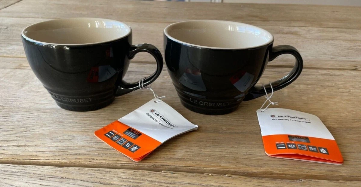 Le Creuset Stoneware Set of 2 Giant Cappuccino Bistro Mug 14 oz 