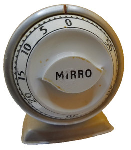 Mirro kitchen timer 60 minutes still works ghreat 1950s era stainless steel
