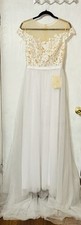 LT LanTing Women  s Bridal Wedding Dress Gown Lace Sequins Champagne Mesh Sz S