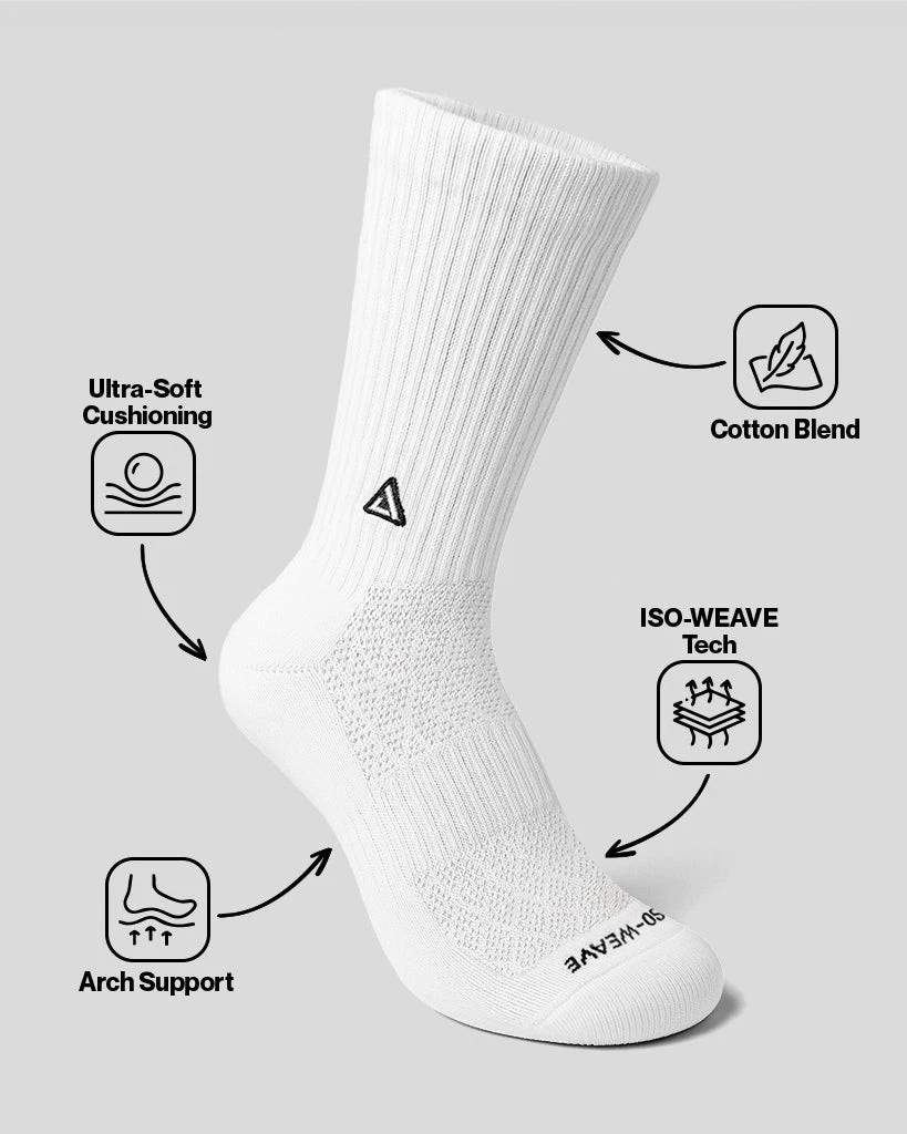 APTHCRY Crew Socks 4-pack White Streetwear Sneaker Socks M/L