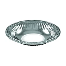 Flutes and Pearls Medium Oval Serving Bowl, 2-Quart, Silver, 10" -