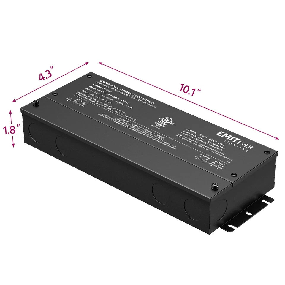 Dimmable Led Driver, 300W AC 110V-277V to DC 24V Transformer, 5-in-1 Dimming:... - Image 3 of 4