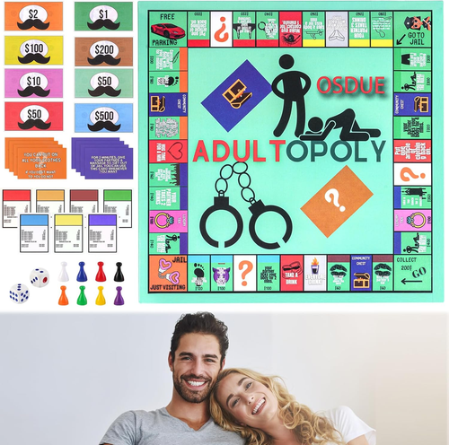 Gioco Da Tavolo Adultopoly, Gioco Da Tavolo per Coppie Adulte Monopoli per Adult - Foto 10 di 12