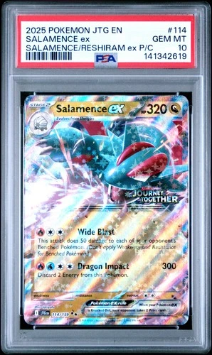 2025 POKEMON JTG EN-JOURNEY TOGETHER #114 SALAMENCE EX PSA 10
