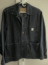 Workforce Gap Men Denim Worker Jacket Button Long Sleeve Barn Chore Camp Coat M