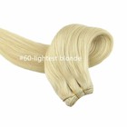 Double Weft Hair Extensions Human Hair Weave Remy Bundles Platinum Blonde 28in — photo 2