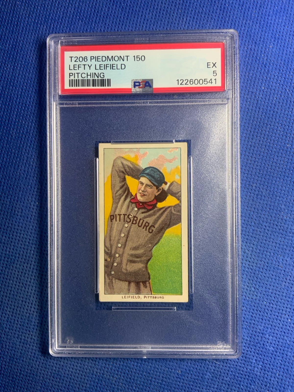 1910 PIEDMONT CIGARETTES 150 T206 LEFTY LEIFIELD PITCHING - PSA 5