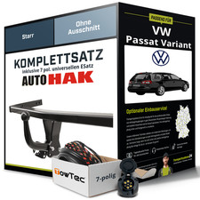 Für VW Passat Variant B5.5 Typ 3B6 Anhängerkupplung starr +eSatz 7pol uni. 00-