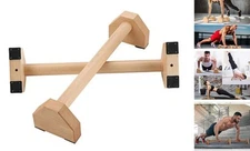 Pushup Stands - Wooden Push Up Bars Gym Gear Equipment with Anti 50cm Regular