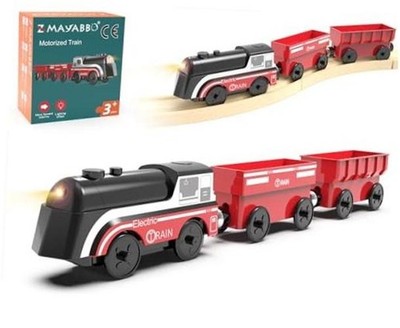Battery Operated Train for Wooden Track, Motorized Train for Toddlers 3+ Years