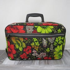 17  X13  Bantam Travelware Floral Green Red White Suitcase Luggage Keys Never Use