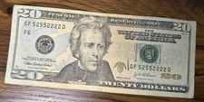 Fancy Serial Number Quad 2s Binary Note 5s,2s $20 Dollar Bill 2017A Series