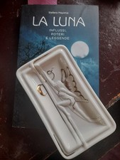 Svuotatasche vintage Capodimonte ceramica bianca e oro Fata dea luna in rilievo