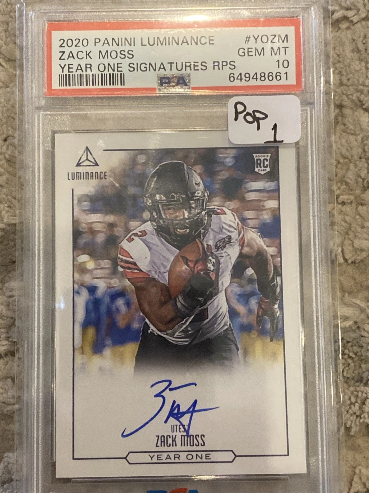 Zack Moss Panini Luminance Year One Signatures Rps #YOZM Base