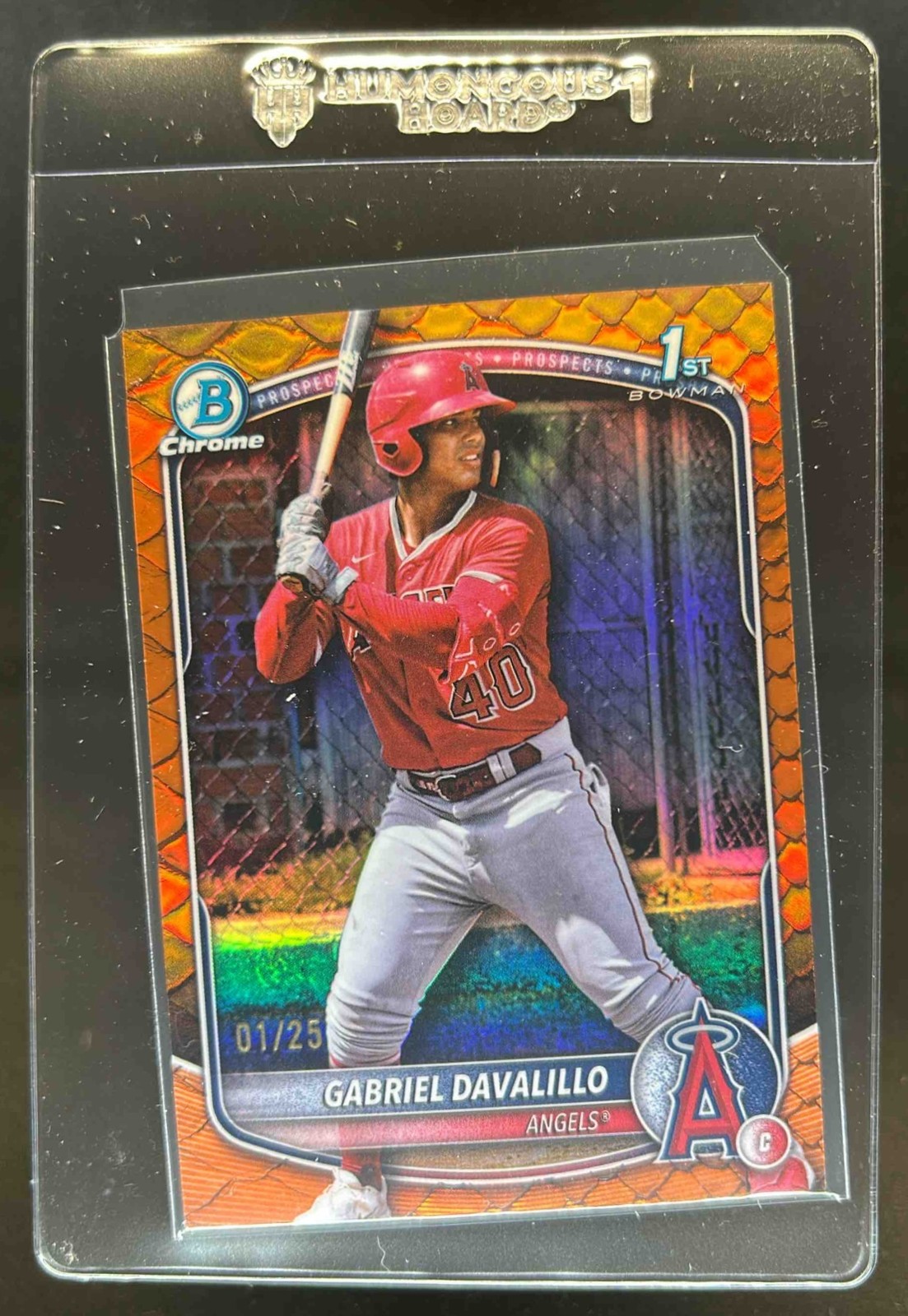 2025 Bowman Chrome Gabriel Davalillo Reptilian Orange Refractor 1st #1/25