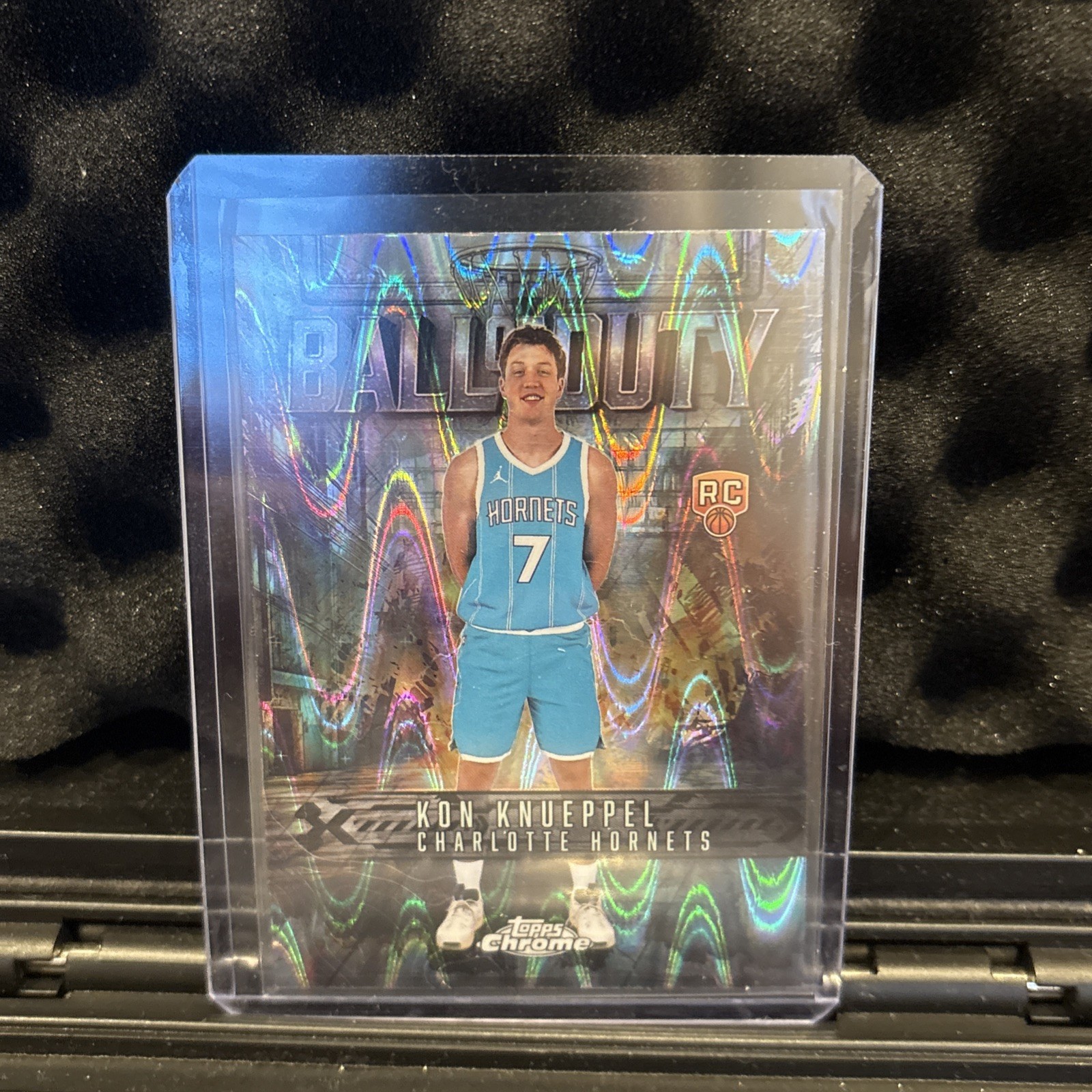 KON KNUEPPEL - 2025-26 Topps Chrome BALL OF DUTY ROOKIE RAYWAVE REF - HORNETS