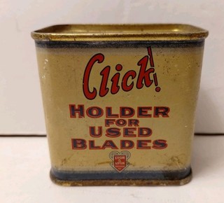 CLICCA! PORTA LATTA VINTAGE PER LAME RASOIO USATO