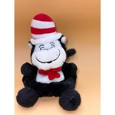 Aurora Cat in the Hat Plush Toy Red White Striped Hat Red Bow Tie 7 INCHES