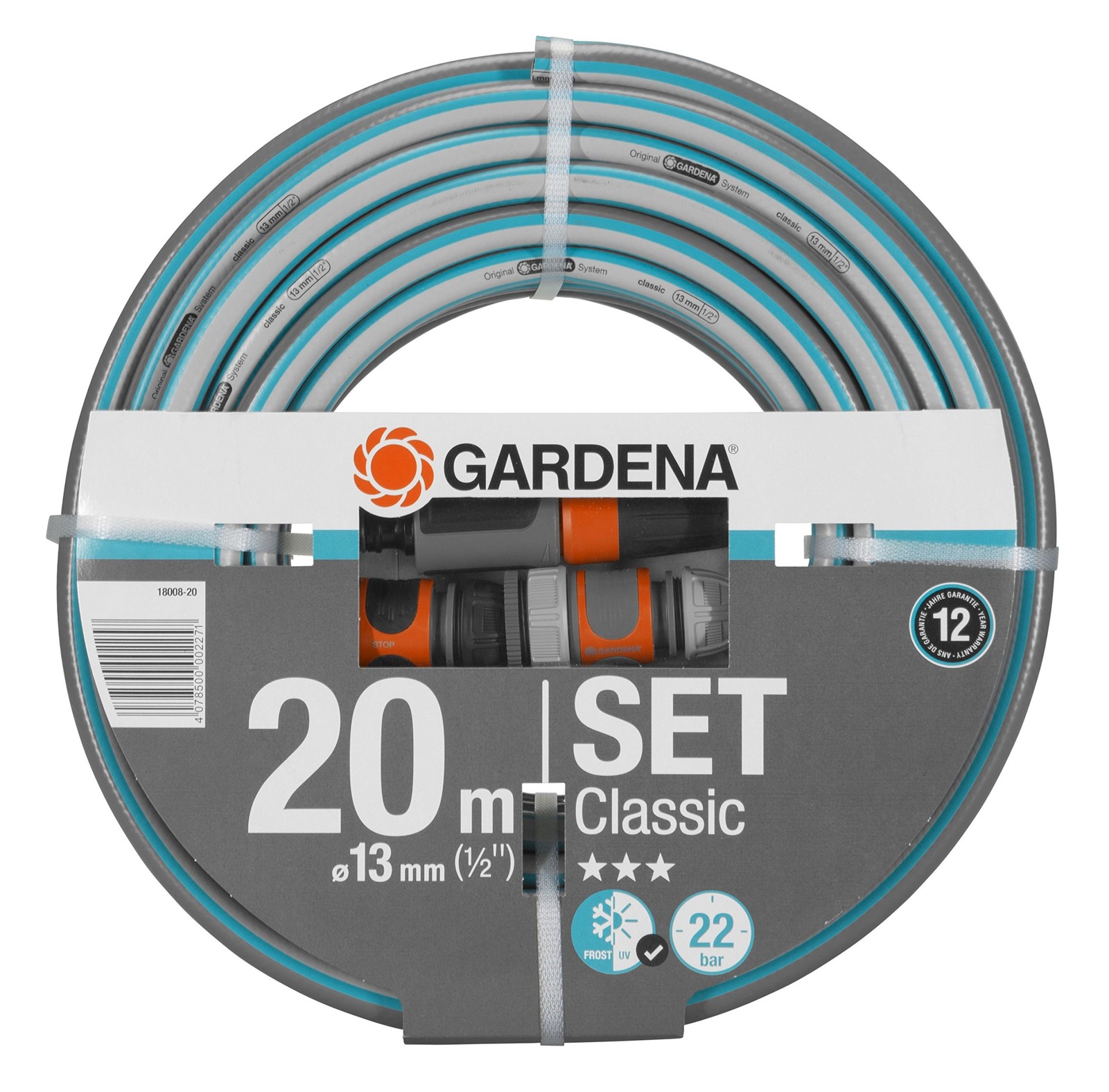 Шланг Gardena Classic 13 мм 12 дюйма 20 м Универсальный садовый шланг из прочного материала Cr 15790₽