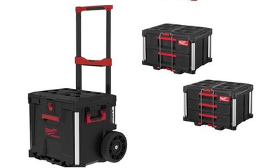 Milwaukee 4932498651 PACKOUT Rollschublade Werkzeugkoffer Trolley 2 Schubladen & 3 Schubladen