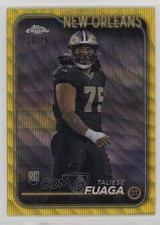 2024 Topps Chrome Rookies Yellow Wave Refractor 26/75 Taliese Fuaga #296 1ip7