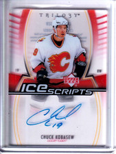 2006-07 Upper Deck Trilogy Ice Scripts #ISCK Chuck Kobasew AUTO - Calgary Flames