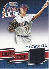 2015 USA Baseball Stars and Stripes Game Gear Material Max Wotell Jersey /299 BB