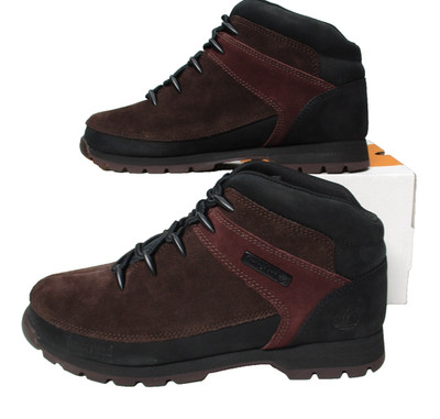 Timberland Euro Sprint Boots  Mid Lace Dark Brown Suede Mens Sz 10.5