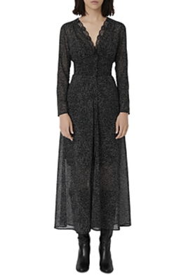 midi dress in denim Courtney Pleated Denim Midi Dress
